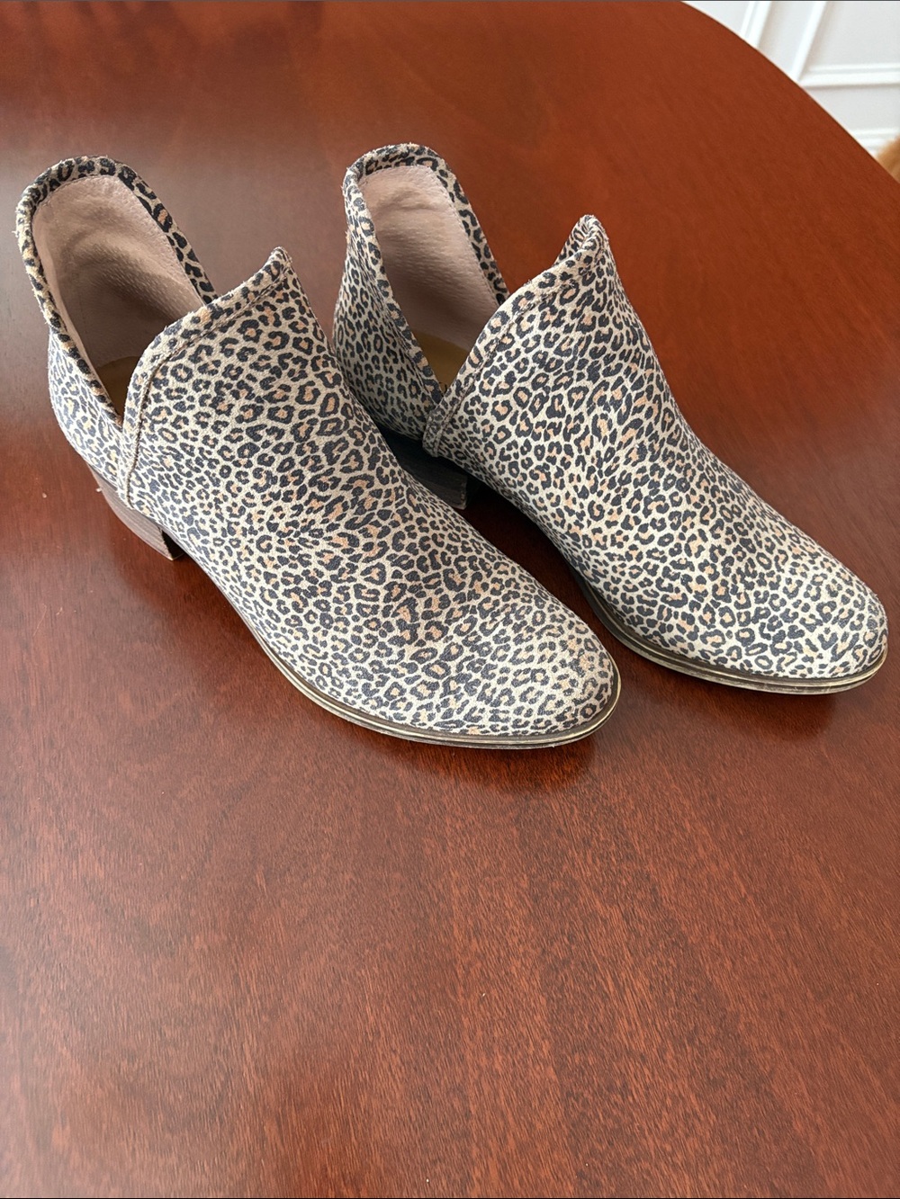 Lucky Brand Leopard Print Women’s Ankle Boots - Beige/Black 9.5